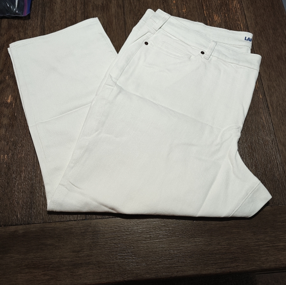 New Lands' End Women White Jeans Size.26W, NWOT